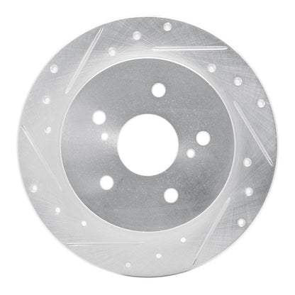 R1 Concepts R1 10-13 Suzuki Kizashi Rear Left Drilled & Slotted Silver Brake Rotor