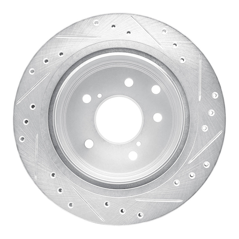 R1 Concepts R1 93-01 Infiniti J30 Rear Left Drilled & Slotted Silver Brake Rotor