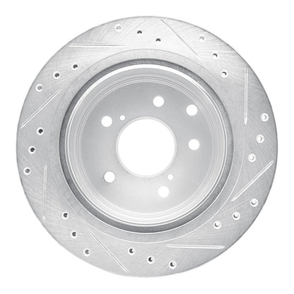 R1 Concepts R1 93-01 Infiniti J30 Rear Left Drilled & Slotted Silver Brake Rotor