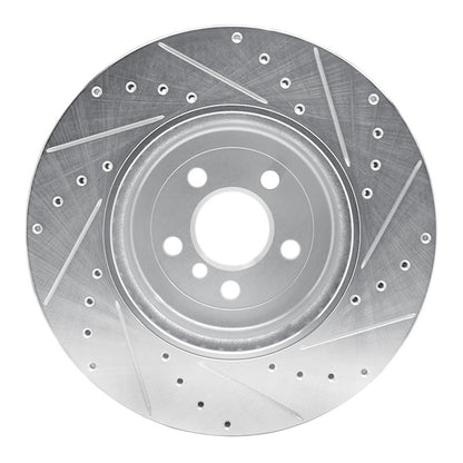 R1 Concepts R1 17-25 BMW 530E Front Left Drilled & Slotted Silver Brake Rotor
