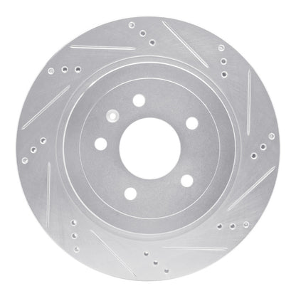 R1 Concepts R1 05-11 Cadillac STS Rear Right Drilled & Slotted Silver Brake Rotor
