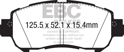 EBC 2018+ Nissan Kicks 1.6L Yellowstuff Front Brake Pads