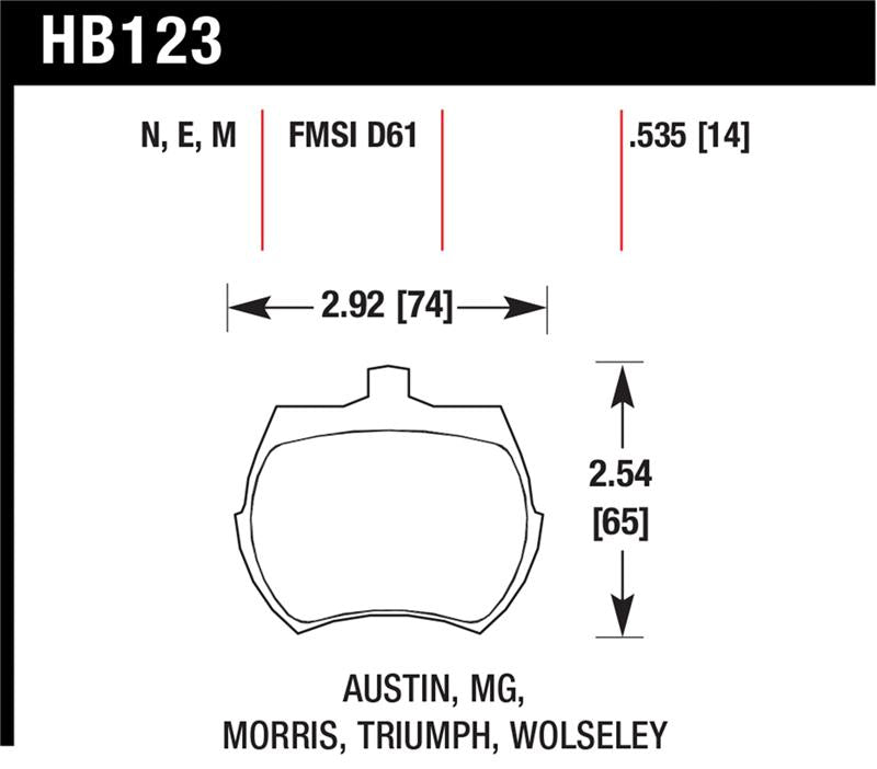 Hawk Performance Hawk 66-79 MG Midget / 75-80 Triumph TR7 Blue 9012 Front Race Brake Pads
