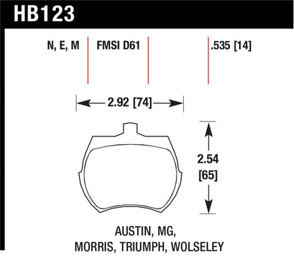 Hawk Performance Hawk 66-79 MG Midget / 75-80 Triumph TR7 Blue 9012 Front Race Brake Pads