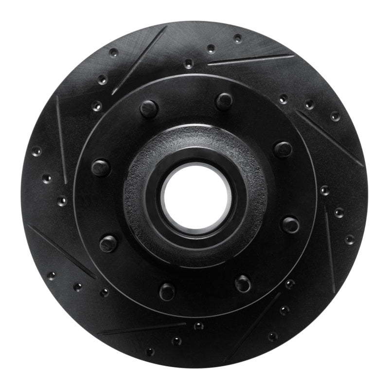 R1 Concepts R1 80-85 Ford E-250 Econoline Club Wagon Front Left Drilled & Slotted Black Brake Rotor