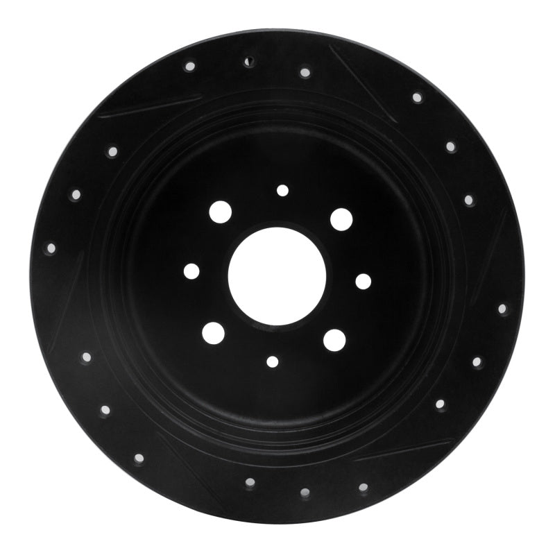 R1 Concepts R1 03-07 Peugeot 307 (Mexico) Rear Left Drilled & Slotted Black Brake Rotor