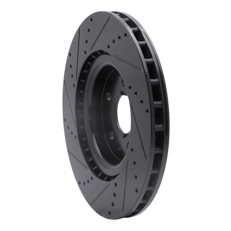 R1 Concepts R1 09-17 Buick Regal Front Right Drilled & Slotted Black Brake Rotor