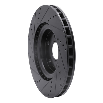 R1 Concepts R1 09-17 Buick Regal Front Right Drilled & Slotted Black Brake Rotor
