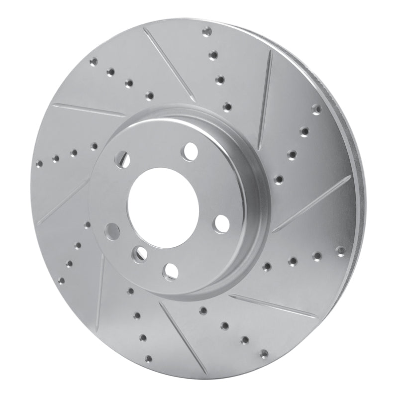 R1 Concepts R1 10-18 BMW 535I GT Left Front Drilled & Slotted Silver Brake Rotor
