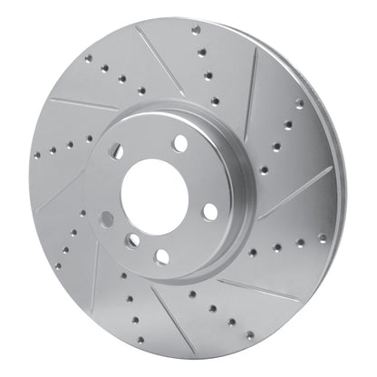 R1 Concepts R1 10-18 BMW 535I GT Left Front Drilled & Slotted Silver Brake Rotor