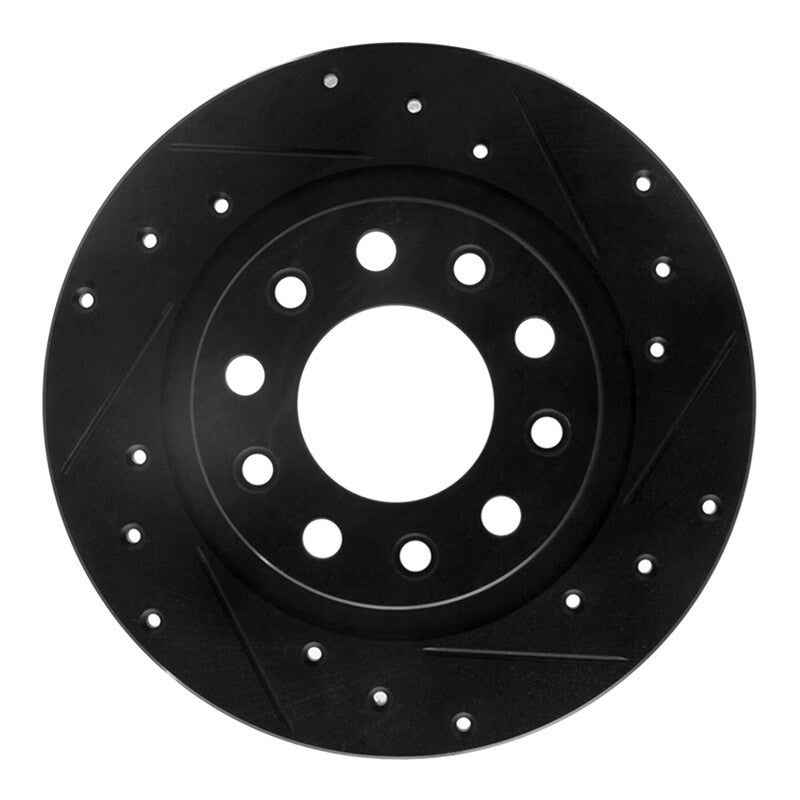 R1 Concepts R1 03-17 Dodge Viper Rear Right Drilled & Slotted Black Brake Rotor