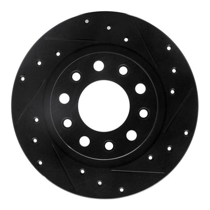 R1 Concepts R1 03-17 Dodge Viper Rear Right Drilled & Slotted Black Brake Rotor