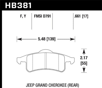 Hawk Performance Hawk 99-04 Jeep Grand Cherokee LTS Street Rear Brake Pads