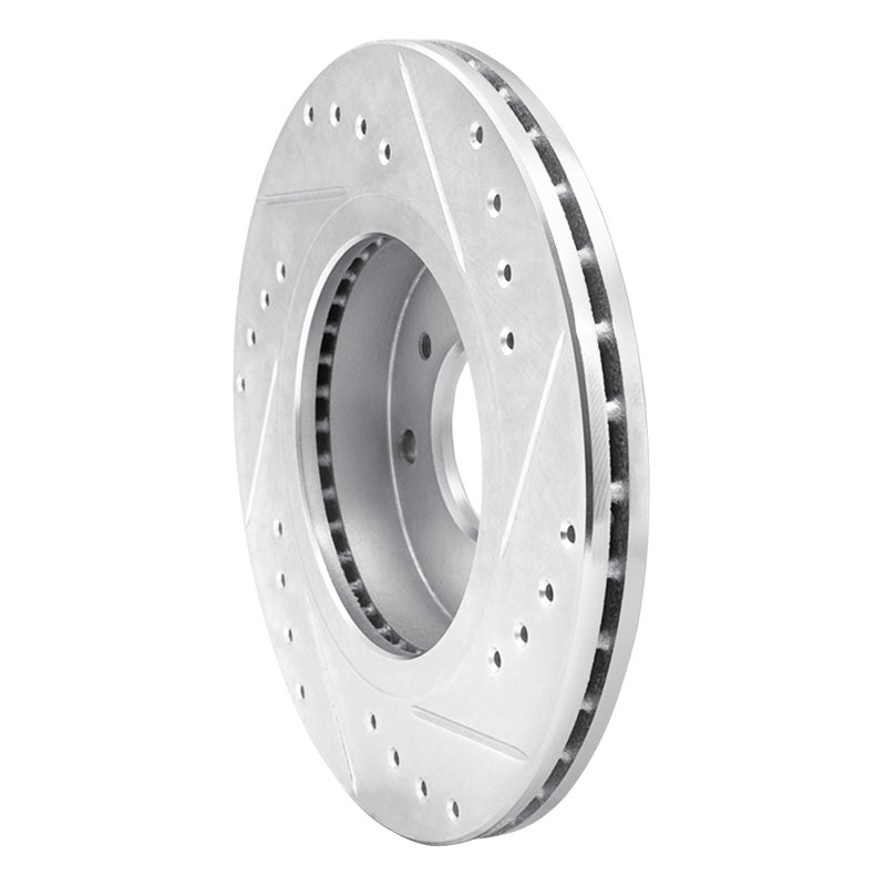R1 Concepts R1 90-92 Infiniti M30 Front Left Drilled & Slotted Silver Brake Rotor