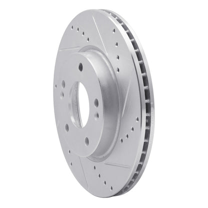 R1 Concepts R1 17-22 Hyundai Ioniq Front Right Drilled & Slotted Silver Brake Rotor