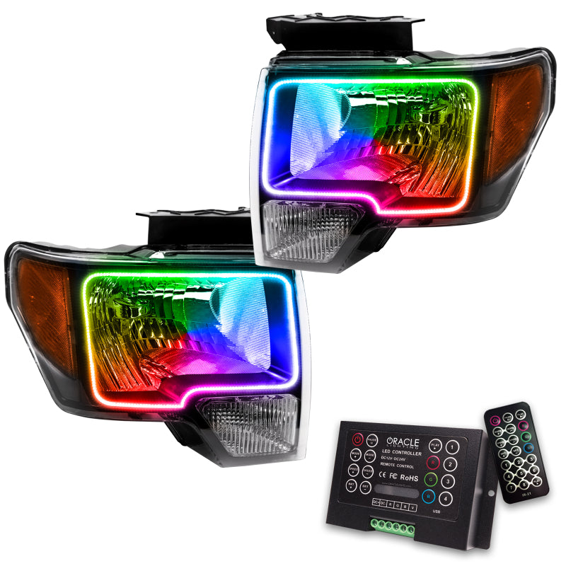 ORACLE Lighting Oracle 09-14 Ford F-150 LED HL - Black - ColorSHIFT w/ 2.0 Controller