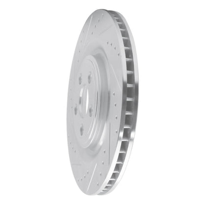 R1 Concepts R1 08-09 Jaguar XKR Right Rear Drilled & Slotted Silver Brake Rotor