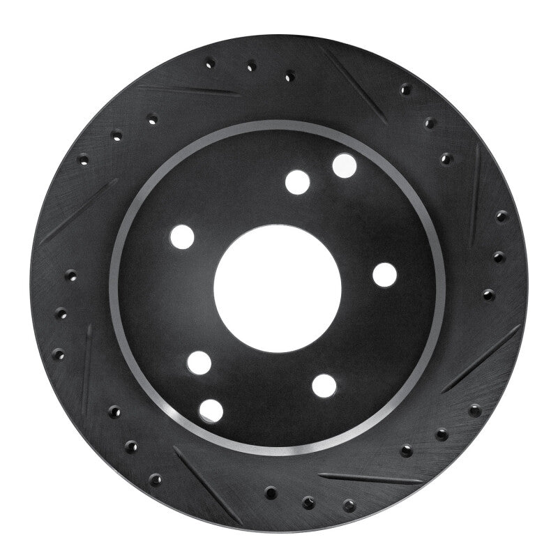 R1 Concepts R1 84-87 Chevrolet Corvette Rear Right Drilled & Slotted Black Brake Rotor