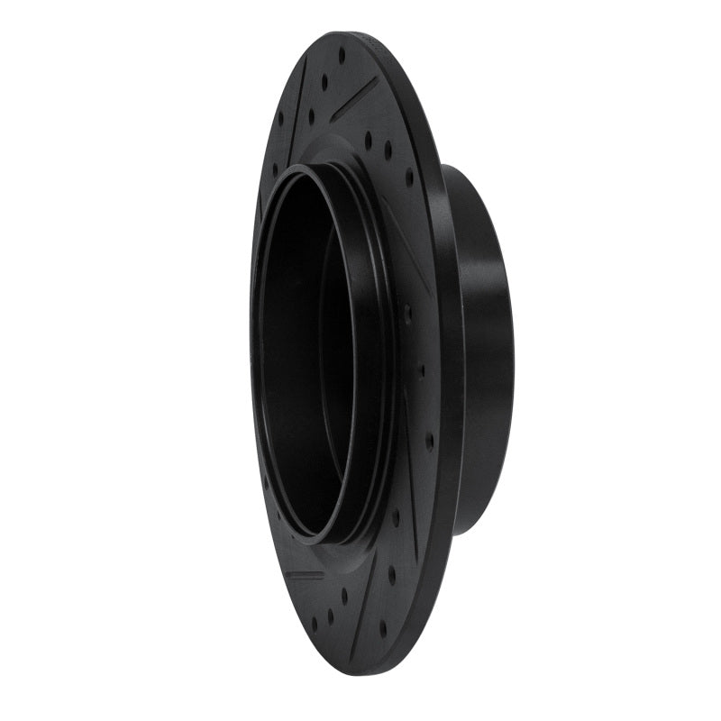R1 Concepts R1 99-10 Saab 9-5 Rear Right Drilled & Slotted Black Brake Rotor