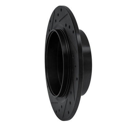 R1 Concepts R1 99-10 Saab 9-5 Rear Right Drilled & Slotted Black Brake Rotor