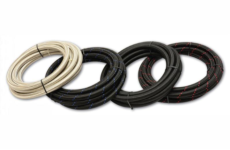 Vibrant -16 AN Black Nylon Braided Flex Hose (10 foot roll)
