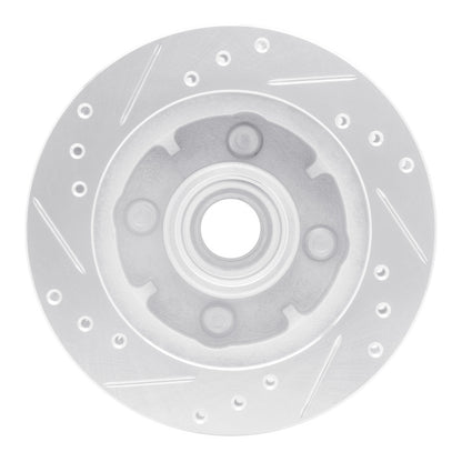 R1 Concepts R1 1974-1980 Ford Pinto Front Right Drilled & Slotted Silver Brake Rotor