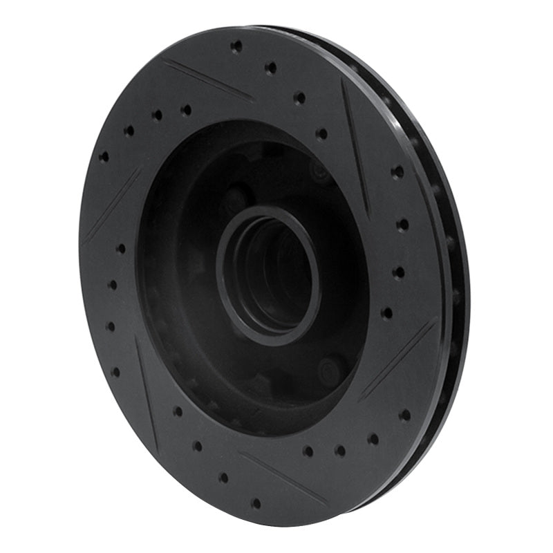R1 Concepts R1 86-92 Ford Bronco II Front Left Drilled & Slotted Black Brake Rotor