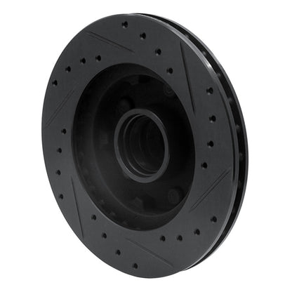 R1 Concepts R1 86-92 Ford Bronco II Front Left Drilled & Slotted Black Brake Rotor