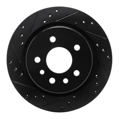 R1 Concepts R1 01-01 Cadillac CATERA Rear Left Drilled & Slotted Black Brake Rotor
