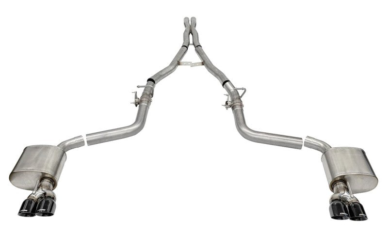 CORSA Performance Corsa 15-23 Challenger SRT/Hellcat/Demon/Redeye 2.75in Valved CB DRE w/ Twin 3.5in Pol Blk PVD Tips