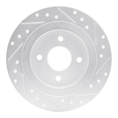R1 Concepts R1 02-04 Ford Focus Rear Left Drilled & Slotted Silver Brake Rotor