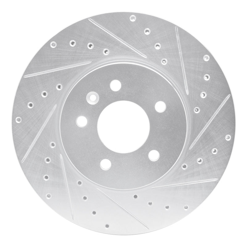 R1 Concepts R1 13-25 Cadillac ATS Front Right Drilled & Slotted Silver Brake Rotor