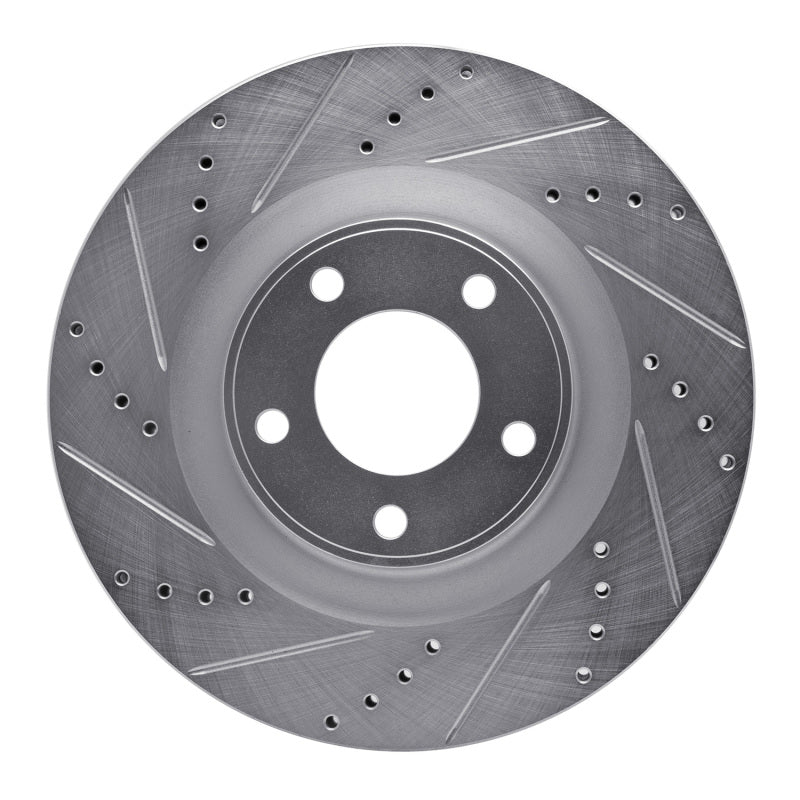 R1 Concepts R1 07-15 Ford Edge Front Left Drilled & Slotted Silver Brake Rotor