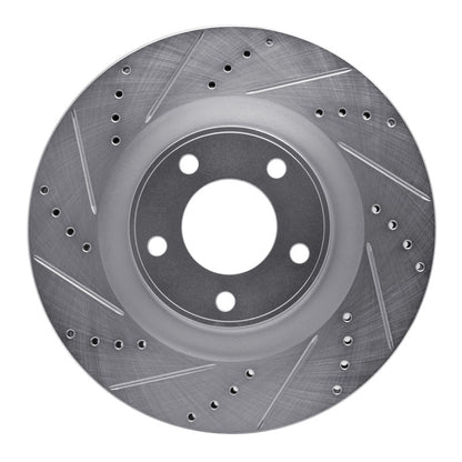 R1 Concepts R1 07-15 Ford Edge Front Left Drilled & Slotted Silver Brake Rotor