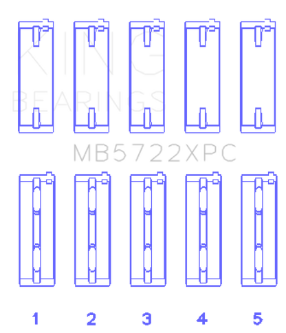 King Engine Bearings Mitsubishi 4B11T EVO X 2007+ (Size .026) Coated Performance Main Bearing Set