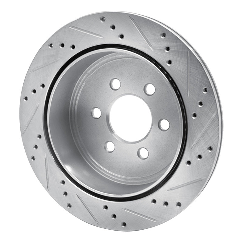 R1 Concepts R1 03-03 Dodge Durango Rear Left Drilled & Slotted Silver Brake Rotor