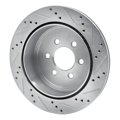R1 Concepts R1 03-03 Dodge Durango Rear Left Drilled & Slotted Silver Brake Rotor
