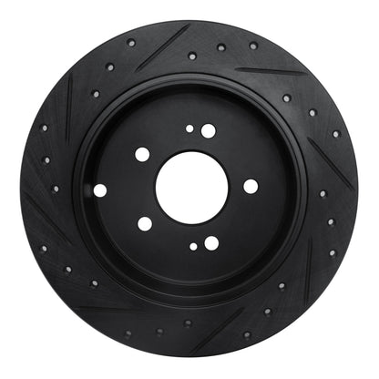 R1 Concepts R1 04-11 Mitsubishi Endeavor Rear Right Drilled & Slotted Black Brake Rotor