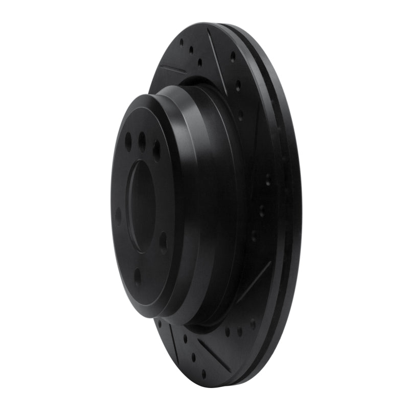 R1 Concepts R1 06-20 BMW 325XI Rear Right Drilled & Slotted Black Brake Rotor