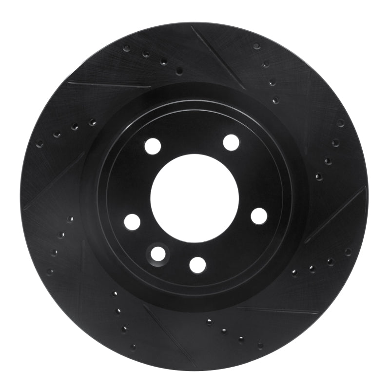R1 Concepts R1 18-20 Land Rover Range Rover Sport Rear Right Drilled & Slotted Black Brake Rotor