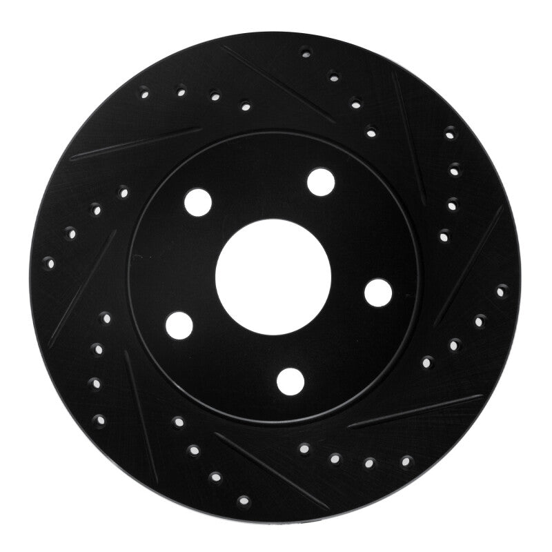 R1 Concepts R1 91-96 Toyota Previa Front Right Drilled & Slotted Black Brake Rotor