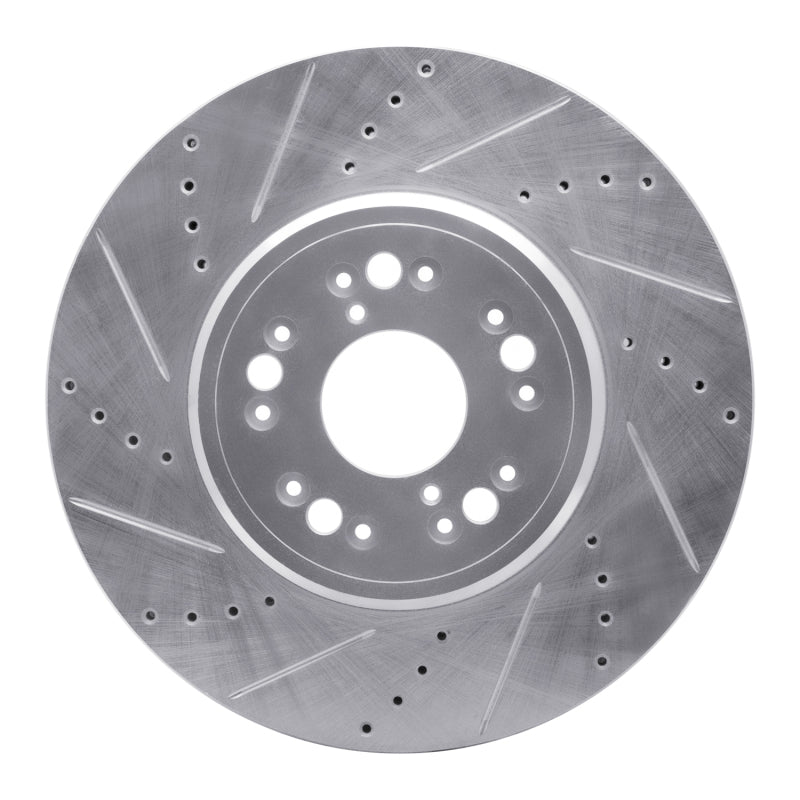 R1 Concepts R1 1995-2000 Lexus LS400 Front Left Drilled & Slotted Silver Brake Rotor