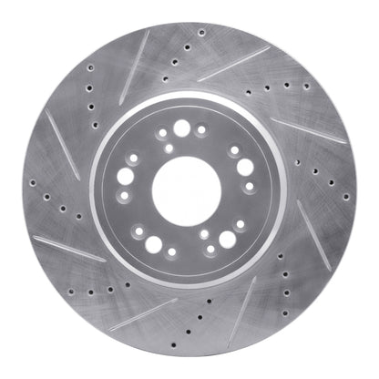 R1 Concepts R1 1995-2000 Lexus LS400 Front Left Drilled & Slotted Silver Brake Rotor