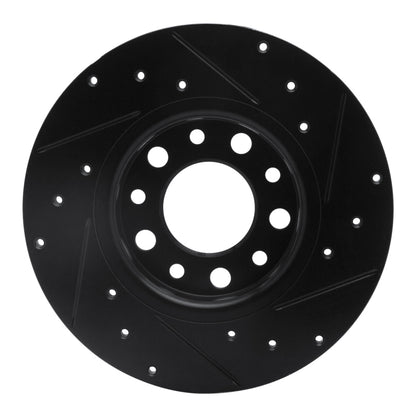R1 Concepts R1 2014-2022 Chrysler 200 Rear Left Drilled & Slotted Black Brake Rotor
