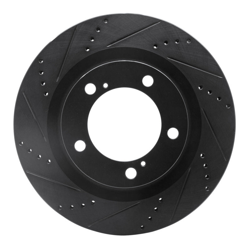 R1 Concepts R1 07-22 Lexus LX570 Front Left Drilled & Slotted Black Brake Rotor