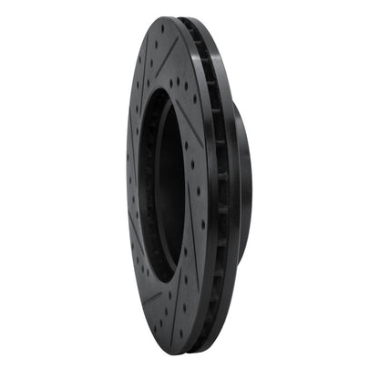 R1 Concepts R1 96-00 Volkswagen EuroVan Front Right Drilled & Slotted Black Brake Rotor