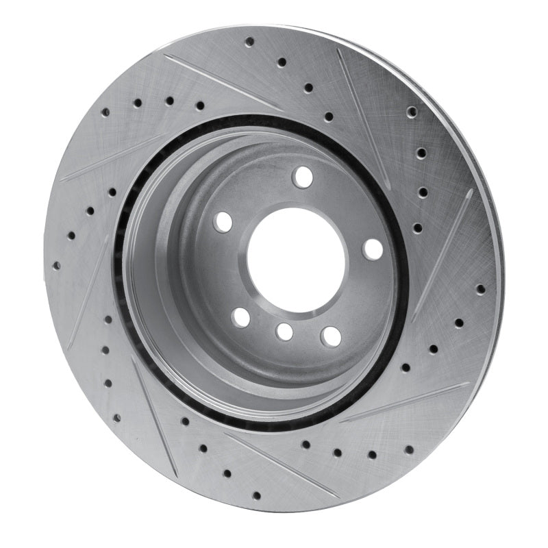 R1 Concepts R1 08-13 BMW 135I Rear Left Drilled & Slotted Silver Brake Rotor
