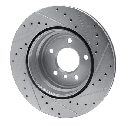 R1 Concepts R1 08-13 BMW 135I Rear Left Drilled & Slotted Silver Brake Rotor
