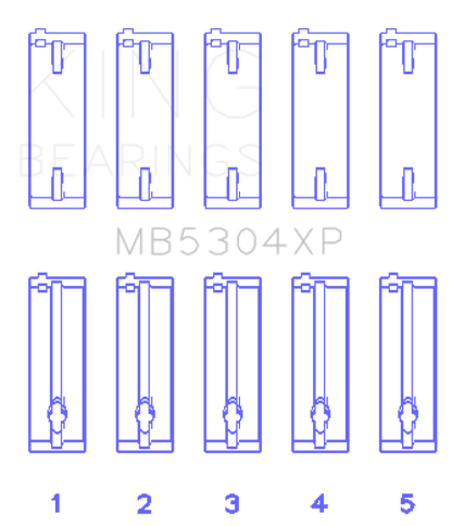 King Engine Bearings Mazda B6/B6-T/ZM/B3/B5 (Size +0.5) Main Bearing Set