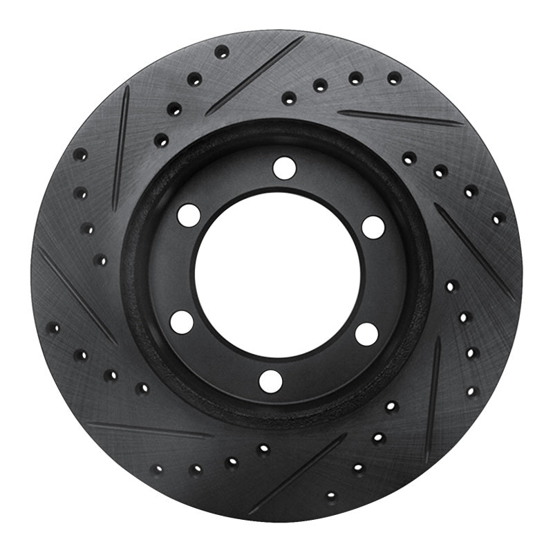 R1 Concepts R1 95-04 Toyota 4Runner Front Right Drilled & Slotted Black Brake Rotor